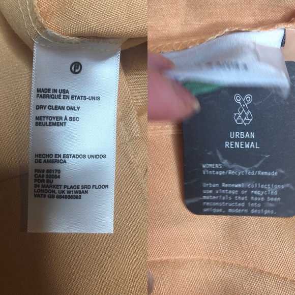 Urban Renewal Peach Linen Flutter Sleeve Mini Dress M - Picture 8 of 8